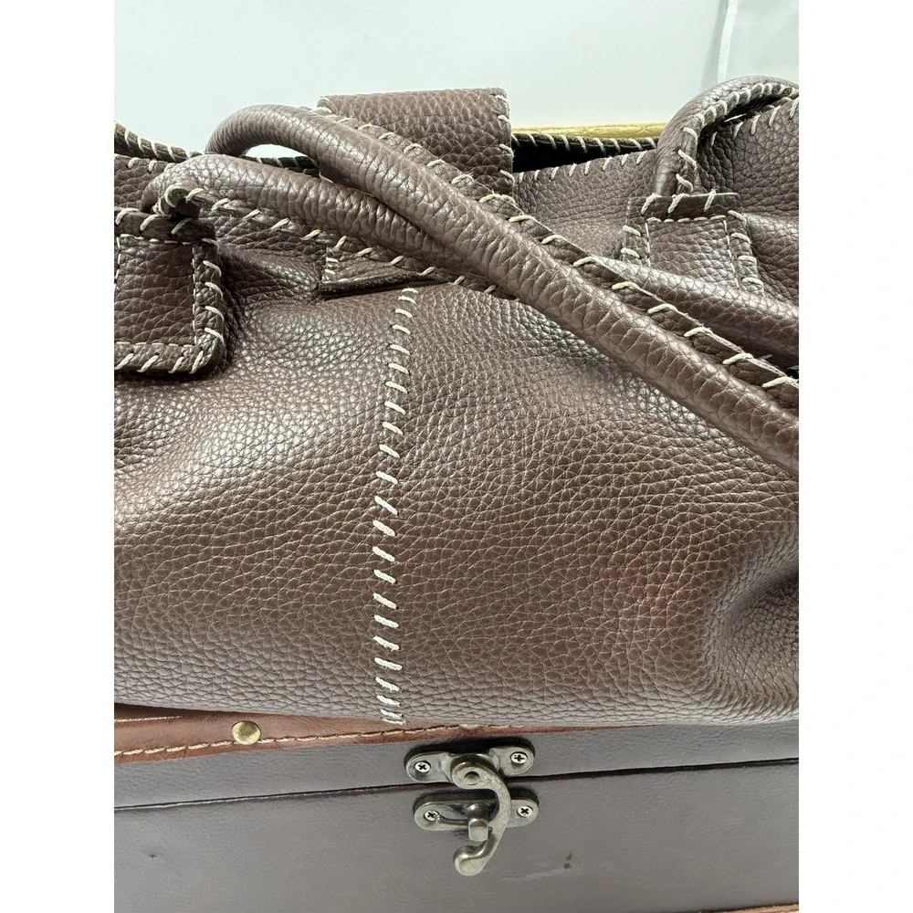 OMBU‎ BROWN SUEDE LEATHER SHOULDER HANDBAG